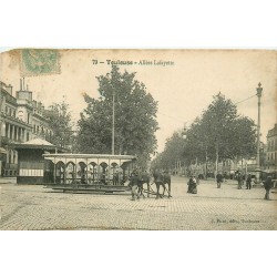 31 TOULOUSE. Allées Lafayette avec tramway hippomobile 1906