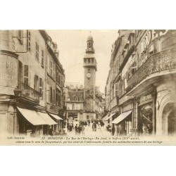 03 MOULINS. Commerces et Beffroi rue de l'Horloge 1925