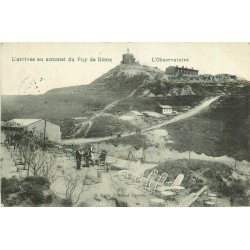 63 L'arrivée au sommet du Puy de Dôme. L'OBSERVATOIRE 1909 tampon Auberge du Temple de Mercure
