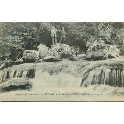 38 SASSENAGE. Les Gorges du Furon et promeneurs sur Le Pas de la Marquise 1913