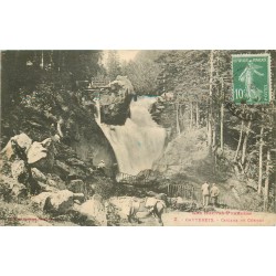 65 CAUTERETS. Cascade de Cérisey avec la Passerelle et cavaliers 1922