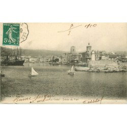 13 LA CIOTAT. Entrée du Port avec paquebot et voiliers 1910