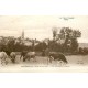 43 Le Velay LANTRIAC. Vue sur le Village et Fermière avec ses vaches 1935