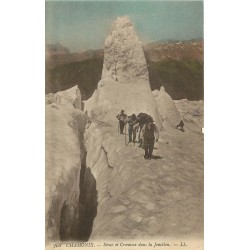 74 CHAMONIX. Montagnards au Sérac et Crevasse dans la Jonction 1919