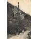 48 Lozère Gorges du TARN. Attelage devant le Château de ROCHEBLAVE 1929