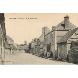 72 MELLERAY. Rue de Mondoubleau animation devant le Café
