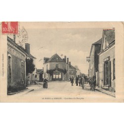 72 LE BREIL-SUR-MERIZE. Carrefour Dauphin 1909 Charlot Cafetier Horloger et Hôtel du Commerce