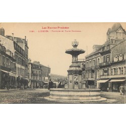 2 x cpa 65 LOURDES. Fontaine Place Marcadal et Villas, Gave et Fort