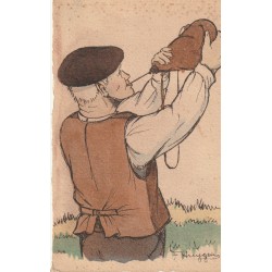64 PYRENEES. A la régalade illustrateur Huygen