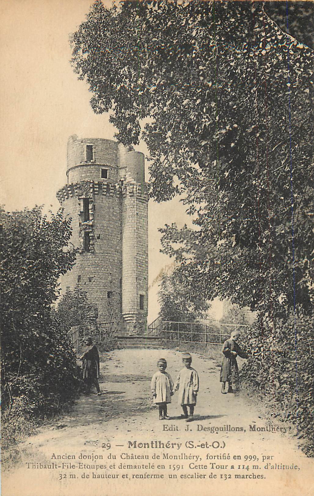3 x cpa 91 MONTLHERY. Ancien Donjon et Château-Fort