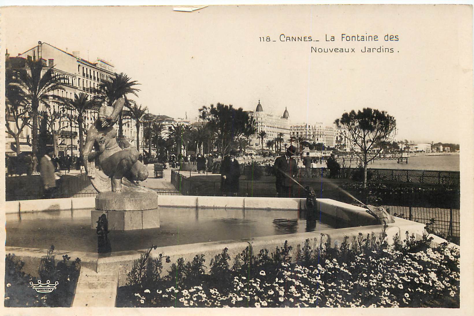 4 x cpa 06 CANNES. Fontaine Nouveaux Jardins, Mont Chevalier, Jardin Hôtel du Parc